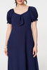 Navy | Tie Front Detail Midi Dress
