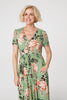 Green | Floral High Low Maxi Tea Dress