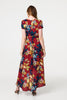Burgundy | Floral High Low Wrap Maxi Dress