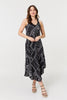 Black | Printed Sleeveless Relaxed Swing Dress
