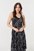 Black | Printed Sleeveless Relaxed Swing Dress
