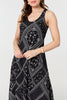 Black | Printed Sleeveless Relaxed Swing Dress
