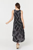 Black | Printed Sleeveless Relaxed Swing Dress
