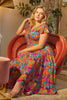 Pink | Floral Ruched Front Maxi Dress : Model is 5'8