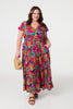 Pink | Floral Ruched Front Maxi Dress