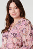 Pink | Floral Long Puff Sleeve Shirt Dress
