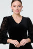 Black | Velvet Long Sleeve Shift Dress
