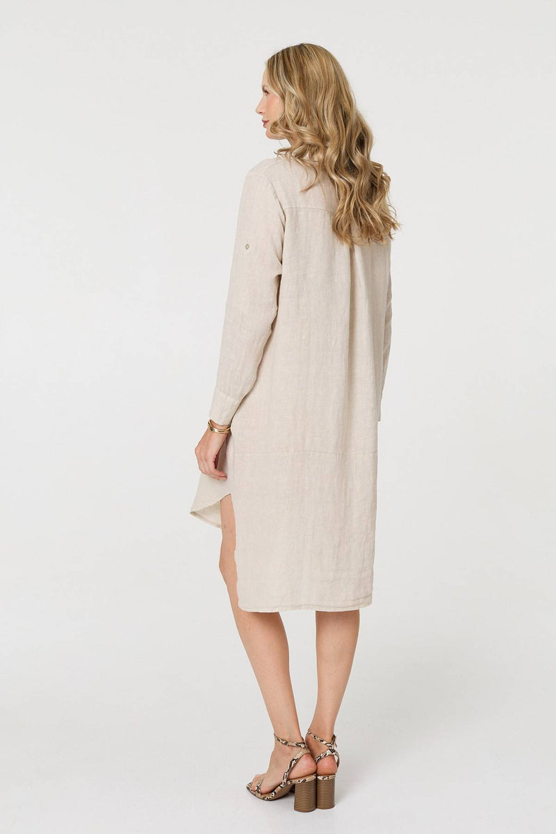 Long Sleeve Split Hem Maxi Shirt Dress | Izabel London Long Sleeve Split Hem Maxi Shirt Dress | Izabel London