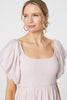 Pink | Puff 1/2 Sleeve Knee Length Dress