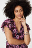 Pink | Floral Tie-Waist Ruffled Mini Dress