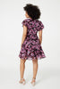 Pink | Floral Tie-Waist Ruffled Mini Dress