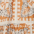Rust | Printed Puff 1/2 Sleeve Midi Dress