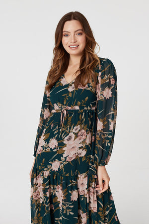 Floral Drop Waist Maxi Dress