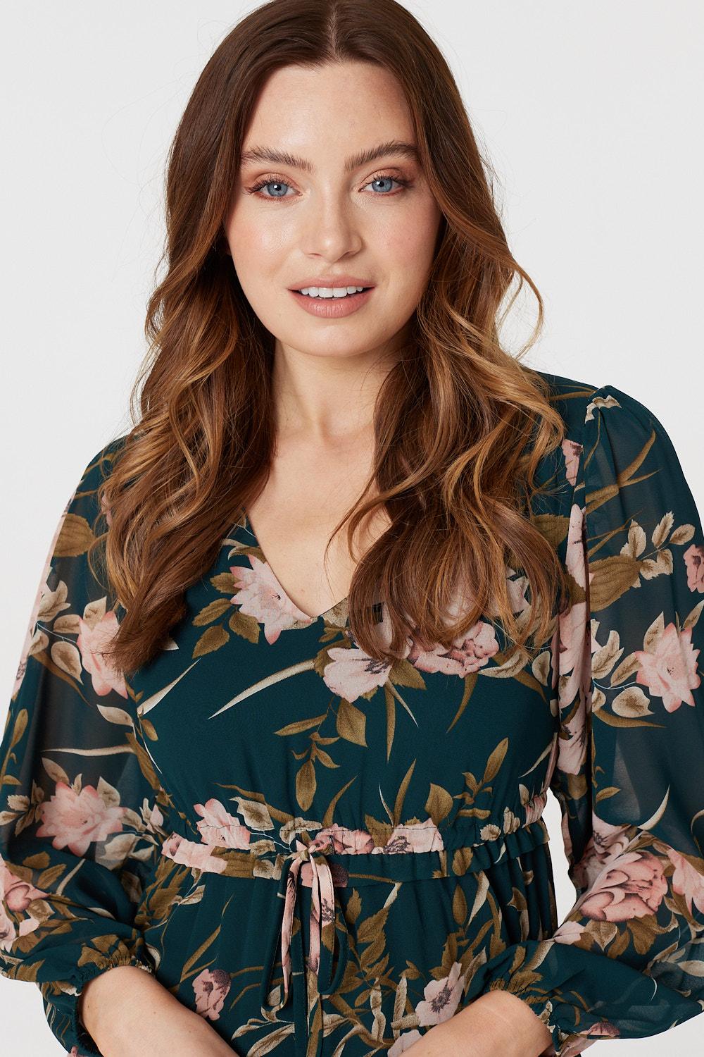 Floral Drop Waist Maxi Dress