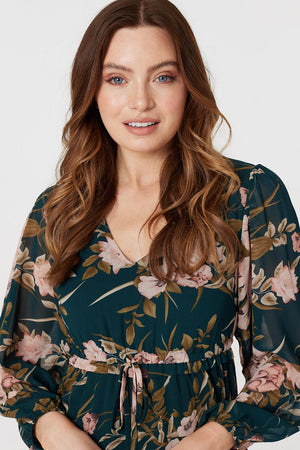 Floral Drop Waist Maxi Dress