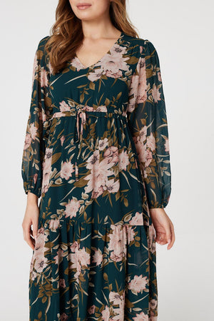 Floral Drop Waist Maxi Dress