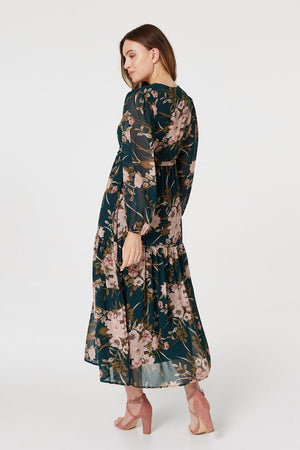 Floral Drop Waist Maxi Dress