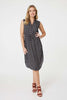 Navy | Geo Print Sleeveless Zip Front Midi Dress