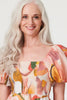 Coral | Printed Puff Sleeve Midi Dress