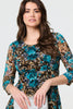 Turquoise | Floral Lace Short Fit & Flare Dress
