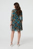 Turquoise | Floral Lace Short Fit & Flare Dress
