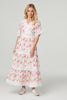 White | Floral  Lace Detail Maxi Dress