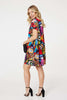Red | Abstract Print Relaxed Dress