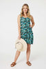 Black | Floral Sleeveless Relaxed Short Dress
