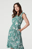 Green | Paisley Frill Hem Cap Sleeve Dress