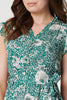 Green | Paisley Frill Hem Cap Sleeve Dress