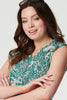 Green | Paisley Frill Hem Cap Sleeve Dress