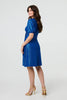 Blue | Sparkly Short Sleeve Belted Wrap Dress