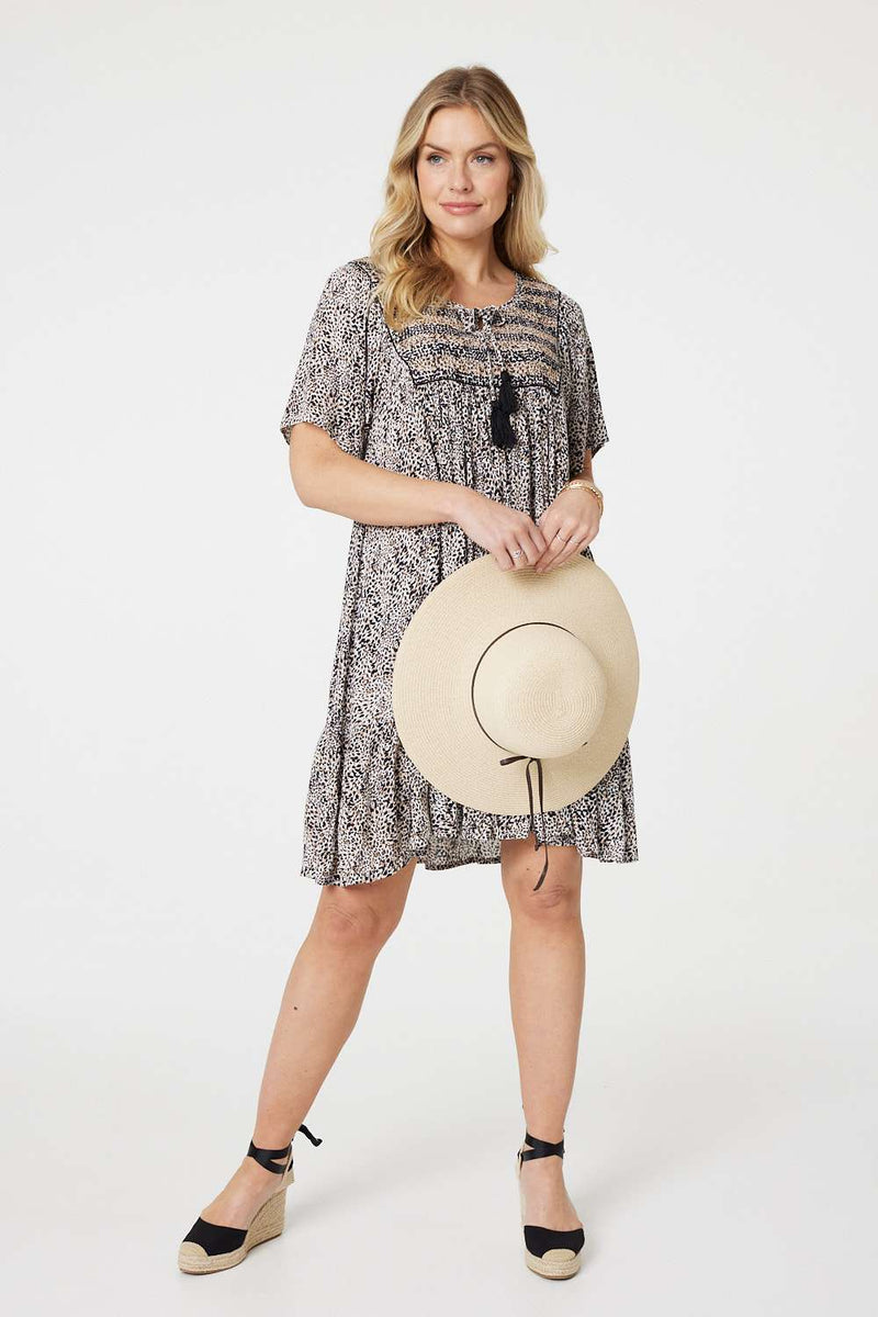 Animal Print Knee Length Smock Dress | Izabel London Animal Print Knee Length Smock Dress | Izabel London