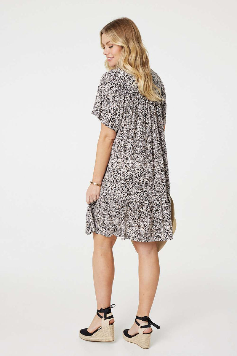 Animal Print Knee Length Smock Dress | Izabel London Animal Print Knee Length Smock Dress | Izabel London