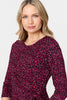 Pink | Animal Print Knot 3/4 Sleeve Short Dress
