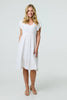 White | Embellished Relaxed Midi Dress
