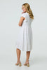 White | Embellished Relaxed Midi Dress
