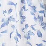 White | Leaf Print 3/4 Sleeve Knee Length Dress
