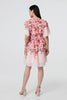 Pink | Floral Print Angel Sleeve Mini Dress
