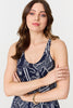 Navy | Abstract Sleeveless Swing Maxi Dress
