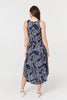 Navy | Abstract Sleeveless Swing Maxi Dress
