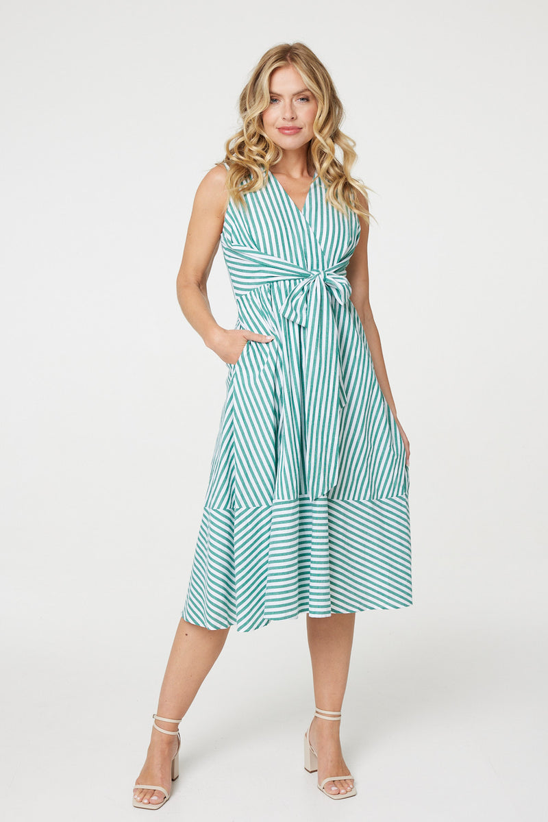 Ladies striped dress deals
