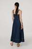Blue | Denim Fit & Flare Midi Dress