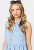 Light Blue | Sleeveless Tiered Shirt Mini Dress
