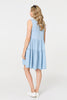 Light Blue | Sleeveless Tiered Shirt Mini Dress
