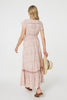 Pink | Paisley Print Lace Trim Maxi Dress