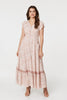 Pink | Paisley Print Lace Trim Maxi Dress : Model is 5'9