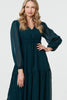 Green | Sparkly Semi Sheer Long Sleeve Midi Dress

