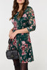 Green | Floral Lace Layer Short Skater Dress
