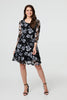 Black | Floral Semi Sheer Lace Layer Short Dress
